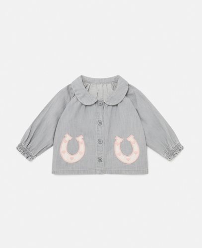 Bluse mit Hufeisen-Applikationen, Frau, , Größe: 6m - Stella McCartney - Modalova