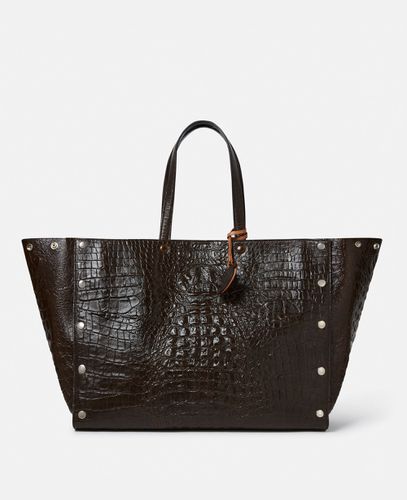 Große Tote Bag mit Stella-Nieten und Kroko-Prägung, Frau - Stella McCartney - Modalova