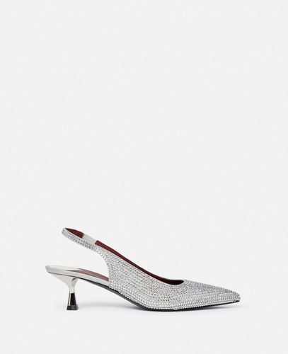 Slingback con Tacco Stretto Decorate con Cristalli, Donna, , Taglia: 35 - Stella McCartney - Modalova