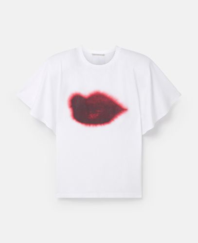 T-Shirt con spalline e stampa Lips, Donna, , Taglia: XS - Stella McCartney - Modalova