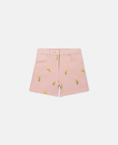 Sunflower Print Denim Shorts, Woman, , Size: 12 - Stella McCartney - Modalova