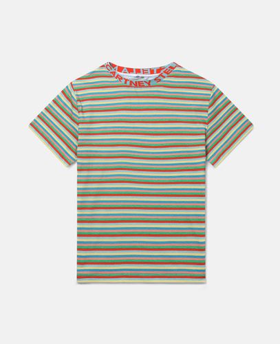 Logo Tape Striped T-Shirt, Donna, , Taglia: 5 - Stella McCartney - Modalova