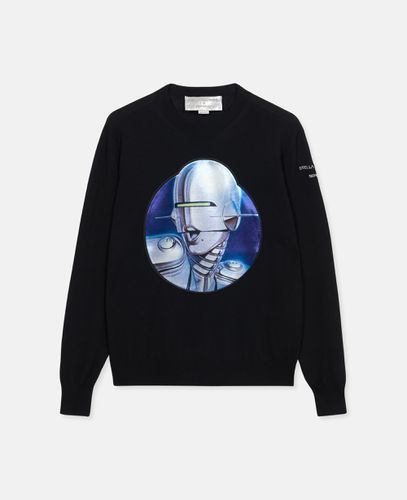 Pullover oversize in lana RWS con stampa Sexy Robot, Donna, , Taglia: S - Stella McCartney - Modalova