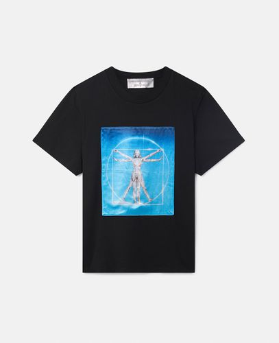 T-shirt oversize in cotone biologico con stampa Vitruvian Woman, Donna, , Taglia: XL - Stella McCartney - Modalova