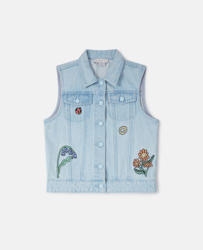 Woodland Friends Sleeveless Denim Vest, Woman, , Size: 14 - Stella McCartney - Modalova