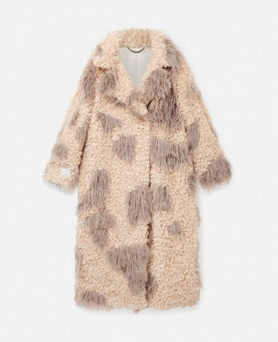 Tree Bark Print Long Teddy Coat, Woman, /, Size: 38 - Stella McCartney - Modalova