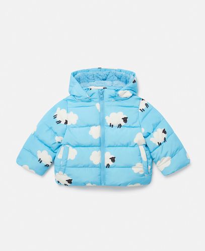 Sheep Pattern Hooded Puffer Coat, Woman, , Size: 24m - Stella McCartney - Modalova