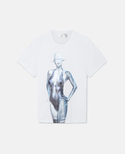 T-shirt oversize in cotone biologico con stampa Sexy Robot, Donna, , Taglia: XXS - Stella McCartney - Modalova