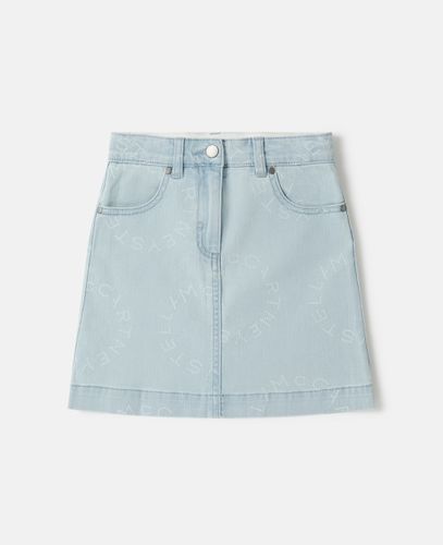 Medallion Logo Denim Skirt, Donna, , Taglia: 10 - Stella McCartney - Modalova