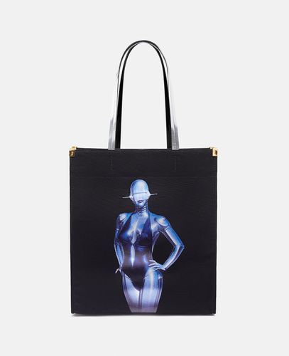 Borsa tote in tela di cotone biologico con stampa Sexy Robot, Donna - Stella McCartney - Modalova