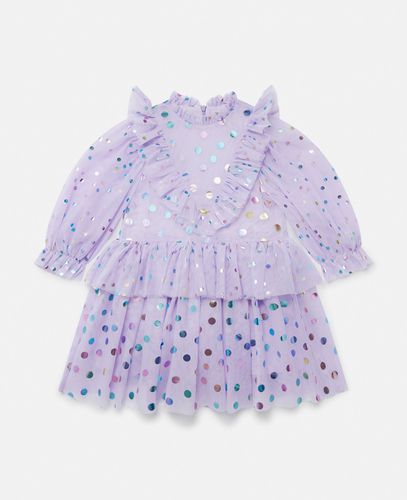 Abito in Tulle Plissettato a Balze, Donna, , Taglia: 10 - Stella McCartney - Modalova