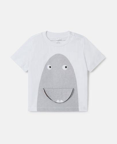 Shark Face Flap T-Shirt, Donna, , Taglia: 36m - Stella McCartney - Modalova