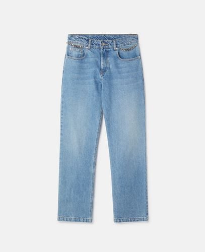 Jeans cropped Falabella lavaggio chiaro con catena, Donna, , Taglia: 25 - Stella McCartney - Modalova