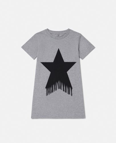 T-Shirt-Kleid mit Fransen und Stern-Motiv, Frau, , Größe: 5 - Stella McCartney - Modalova