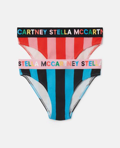 Confezione da 2 slip a strisce con logo a nastro, Donna, , Taglia: 3 - Stella McCartney - Modalova