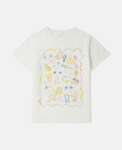 Summer Doodles Motif T-Shirt, Donna, , Taglia: 2 - Stella McCartney - Modalova