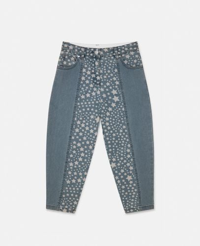 Denim-Jeans mit Beinschuetzern mit Sternenmuster, Frau, , Größe: 14h - Stella McCartney - Modalova