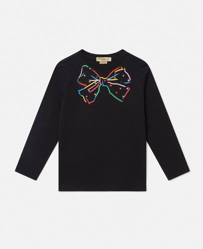 Langarm-T-Shirt mit Schleifen-Motiv, Frau, , Größe: 14 - Stella McCartney - Modalova