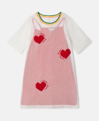 T-Shirt-Kleid aus Mesh mit Herz, , Größe: 2 - Stella McCartney - Modalova