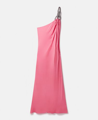 Falabella One-Shoulder-Kleid aus Doppelsatin mit Kristallkette, Frau, , Größe: 44 - Stella McCartney - Modalova