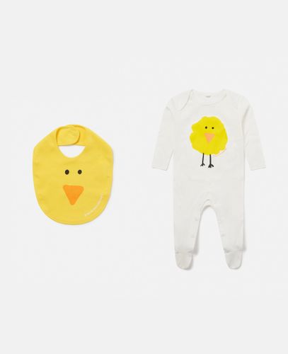 Chick Pattern Bib and Sleepsuit Set, Woman, , Size: 1m - Stella McCartney - Modalova