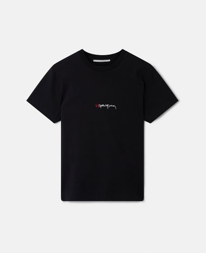 Stella Iconics T-Shirt mit Love"-Logo, Frau, , Größe: XS - Stella McCartney - Modalova