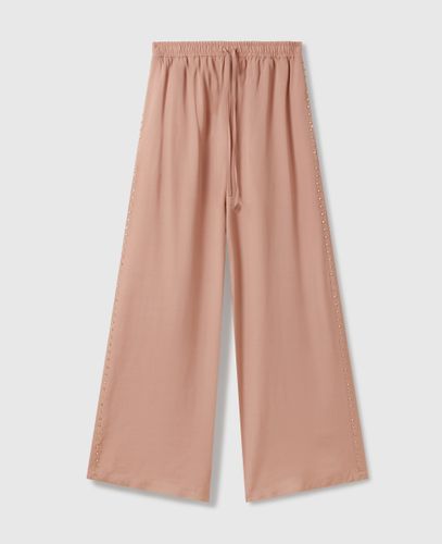 Weite Hose mit hoher Taille und bleifreien Kristallen, Frau, , Größe: 38 - Stella McCartney - Modalova
