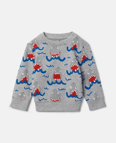 Shark Print Sweatshirt, Woman, , Size: 9m - Stella McCartney - Modalova