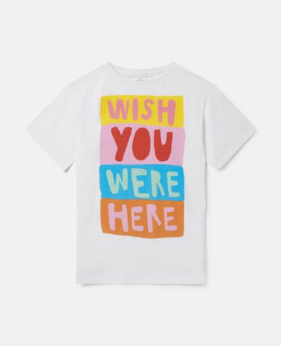 Wish You Were Here Slogan T-Shirt, Woman, , Size: 8 - Stella McCartney - Modalova