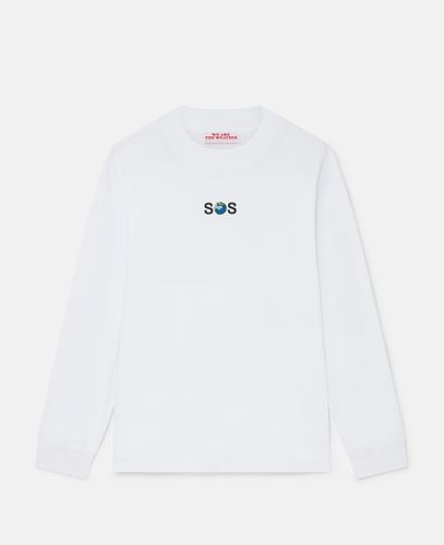 SOS Embroidered Long-Sleeve T-Shirt, Frau, , Größe: L - Stella McCartney - Modalova