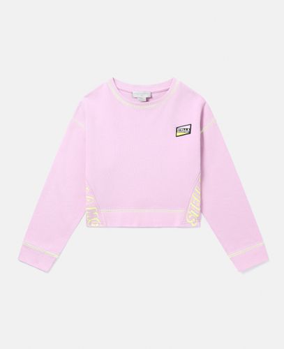 SMC Neon Trim Cropped Sweatshirt, Woman, , Size: 12 - Stella McCartney - Modalova