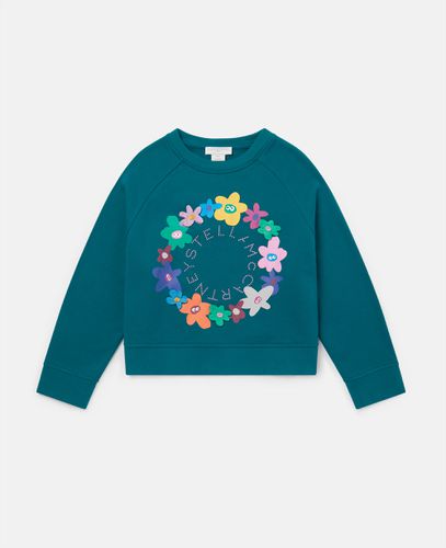 Logo Flower Garland Sweatshirt, Woman, , Size: 10 - Stella McCartney - Modalova