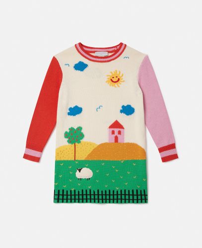 Strickkleid mit Bauernhof-Motiven, Frau, , Größe: 5 - Stella McCartney - Modalova