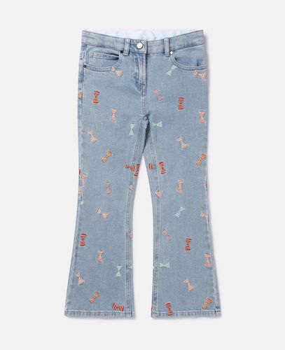 Striped Bow Print Flared Jeans, Frau, , Größe: 14h - Stella McCartney - Modalova