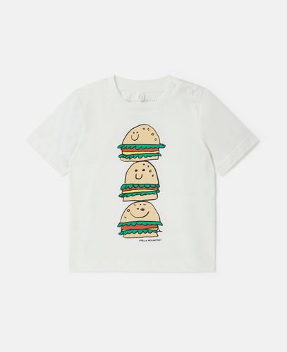 T-shirt con pila di hamburger vegetariani, Donna, , Taglia: 9m - Stella McCartney - Modalova