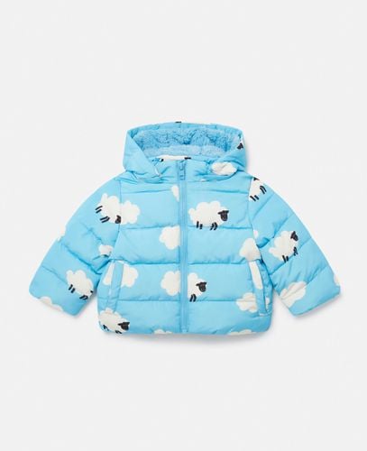 Sheep Pattern Hooded Puffer Coat, Woman, , Size: 6m - Stella McCartney - Modalova