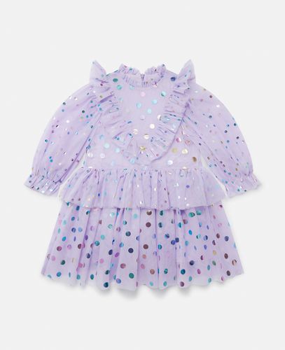 Abito in Tulle Plissettato a Balze, Donna, , Taglia: 5 - Stella McCartney - Modalova