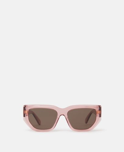 Logo Cat-Eye Sunglasses, Woman, Translucent rose and gold - Stella McCartney - Modalova