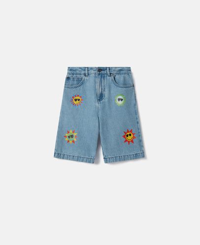 Sunshine Print Denim Shorts, Donna, , Taglia: 6 - Stella McCartney - Modalova