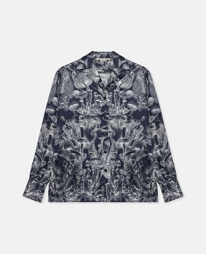 Fungi Forest Print Silk Pyjama Shirt, Woman, , Size: 38 - Stella McCartney - Modalova
