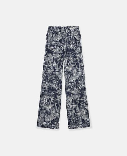 Pantaloni da pigiama in seta con stampa Fungi Forest, Donna, , Taglia: 40 - Stella McCartney - Modalova