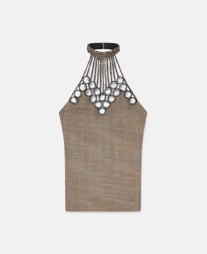 Tweed-Minikleid mit Kristall-Neckholder, Frau, , Größe: 38 - Stella McCartney - Modalova