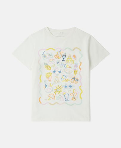 Summer Doodles Motif T-Shirt, Woman, , Size: 12 - Stella McCartney - Modalova