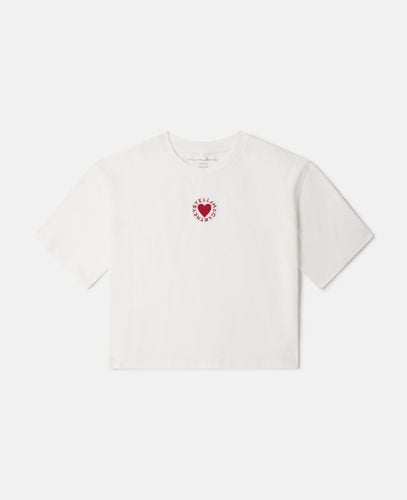 T-shirt con cuore ricamato, , Taglia: 8 - Stella McCartney - Modalova