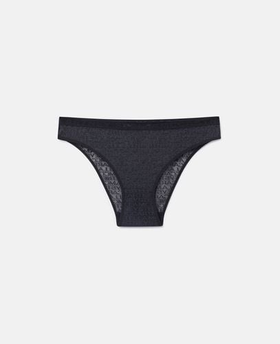 Slip bikini in rete con monogramma, Donna, , Taglia: L - Stella McCartney - Modalova