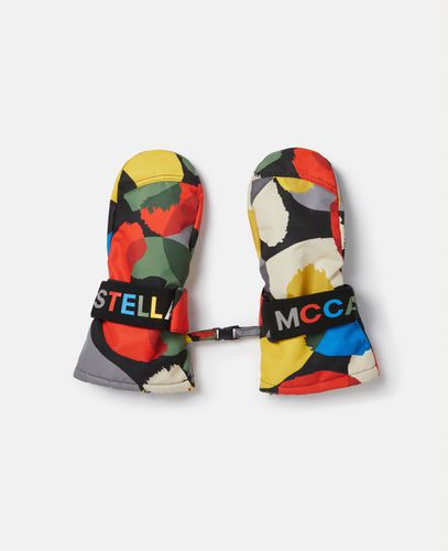 Logo Tape Smudge Print Ski Mittens, Woman, , Size: L - Stella McCartney - Modalova