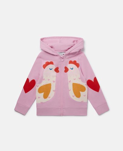 Felpa Grafica con Zip Gallina, Donna, , Taglia: 8 - Stella McCartney - Modalova