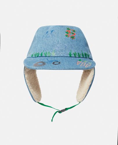 Farmyard Embroidered Hat with Ear Flaps, Woman, , Size: S - Stella McCartney - Modalova