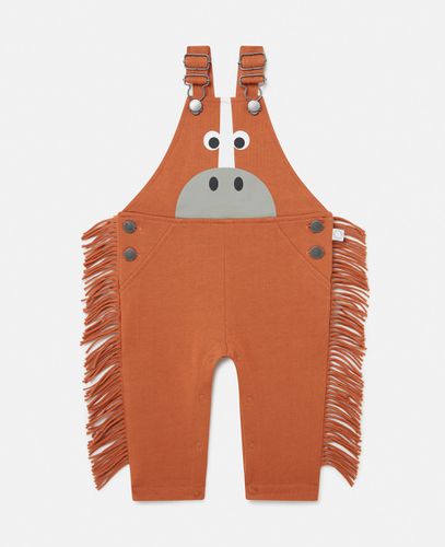 Horse Graphic Fringed Dungarees, Woman, , Size: 9m - Stella McCartney - Modalova