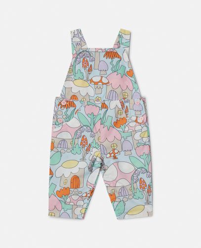 Woodland Print Denim Dungarees, Woman, , Size: 9m - Stella McCartney - Modalova